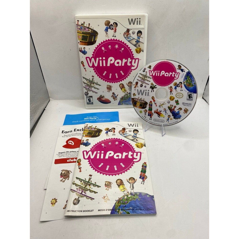 Wii Party (Nintendo Wii, 2010) CIB W/ Manual Tested Working minty